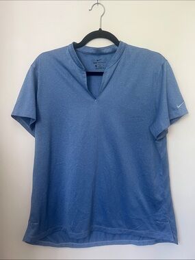 Nike Men’s Heathered Light Blue V-Notch Training Polo